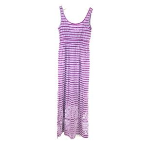 Prana Adrienne Dress Fuchsia Stiped Tie-Dye Maxi